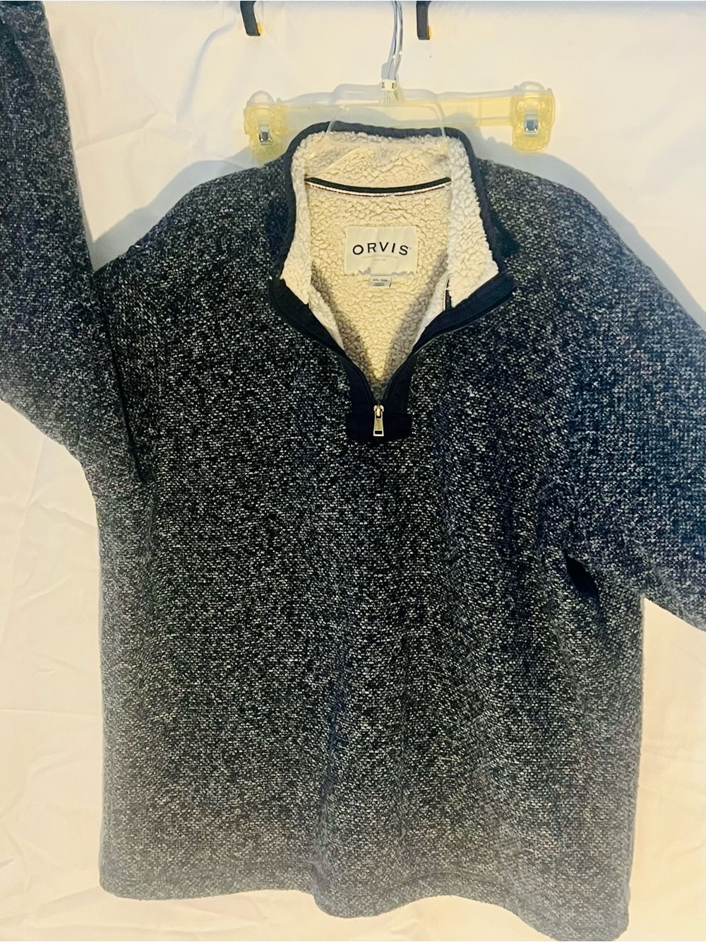 Orvis Men's Charcoal Gray Quarter-Zip Sherpa Pullover